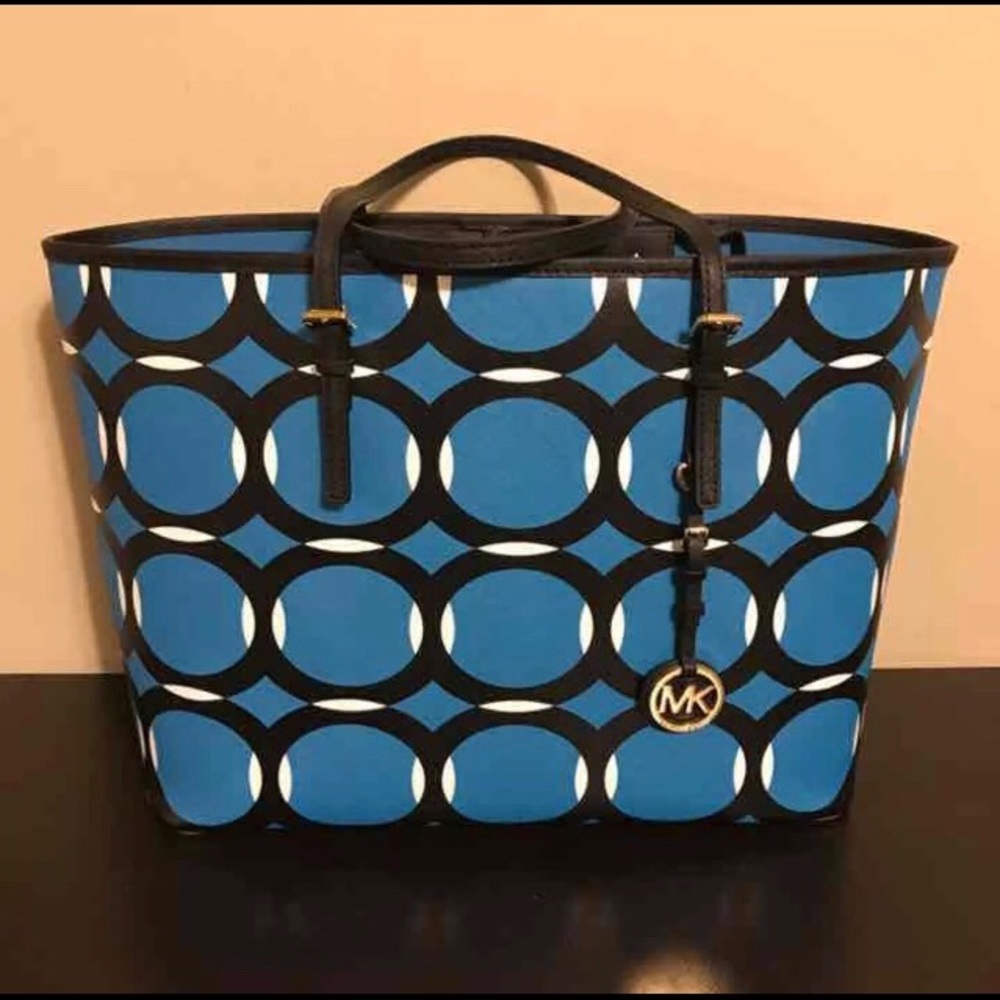 MICHAEL KORHS NWT AUTHENTIC BLUE PATTERNED TOTE